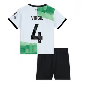 Maillot de foot Liverpool Virgil van Dijk #4 Extérieur enfant 2023-24 Manches Courte (+ pantalon court)